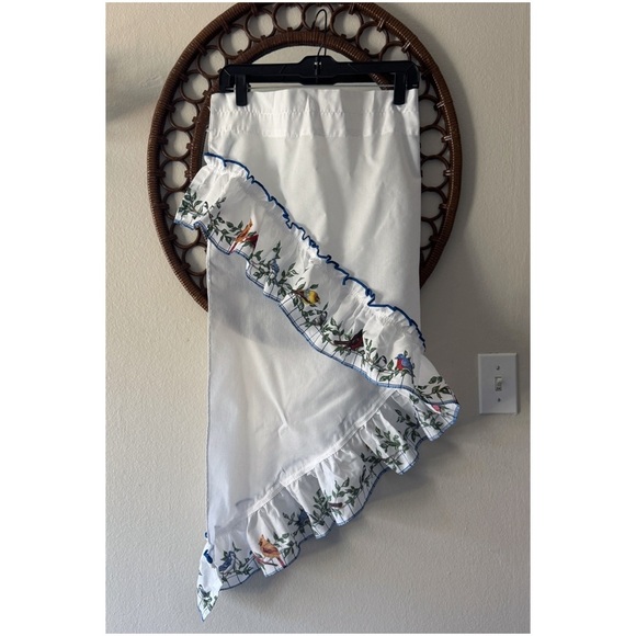 Vtg Jc penny valance curtains bird print set of 2 cottagecore primitive country - Picture 1 of 7